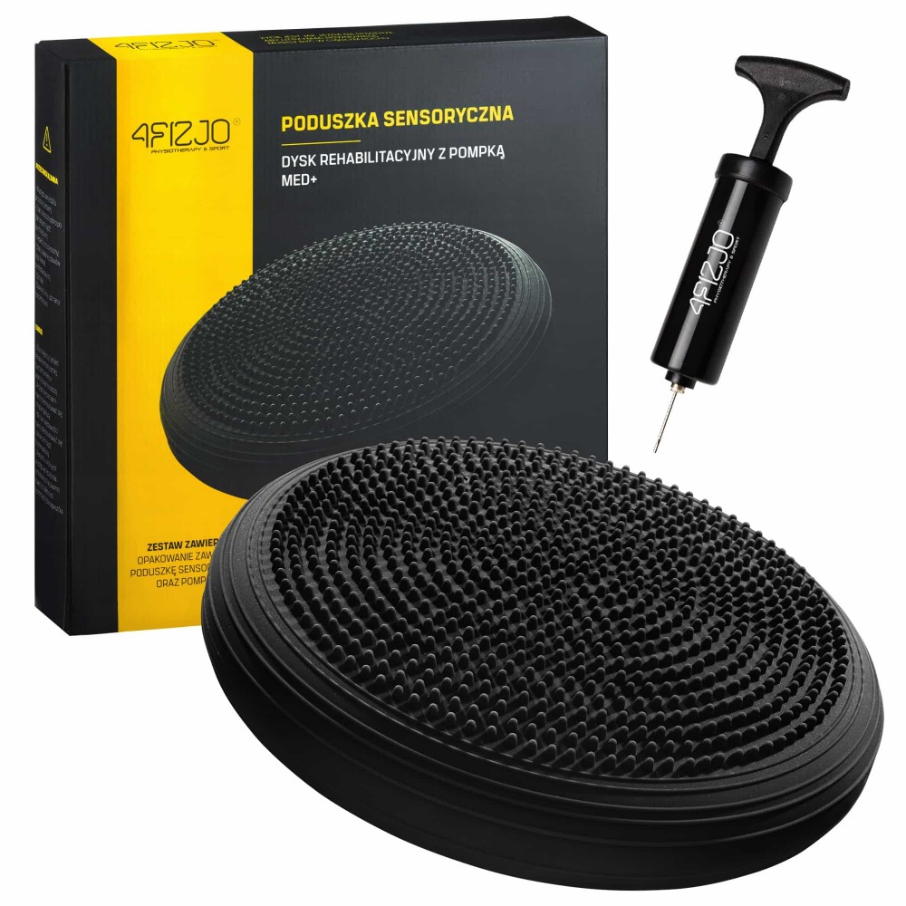 Балансировочная подушка-диск 4FIZJO MED+ 33 см сенсомоторная, массажная Black (P-5907739310149)