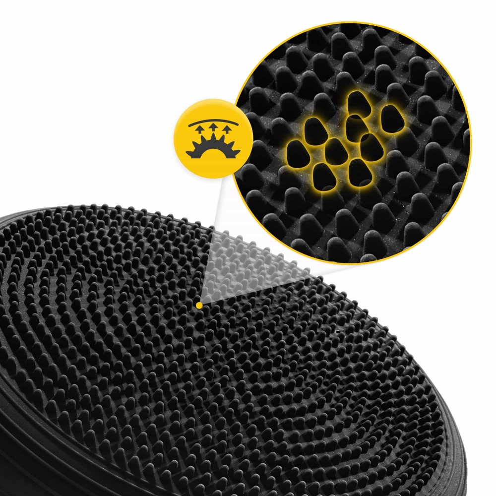 Балансировочная подушка-диск 4FIZJO MED+ 33 см сенсомоторная, массажная Black (P-5907739310149)