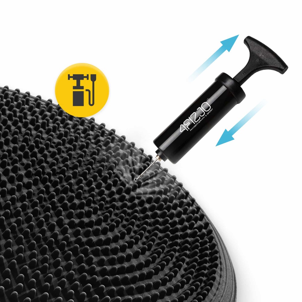 Балансировочная подушка-диск 4FIZJO MED+ 33 см сенсомоторная, массажная Black (P-5907739310149)