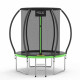 Батут 4FIZJO PRO 183 см Black/Green с внутренней сеткой и лестницей