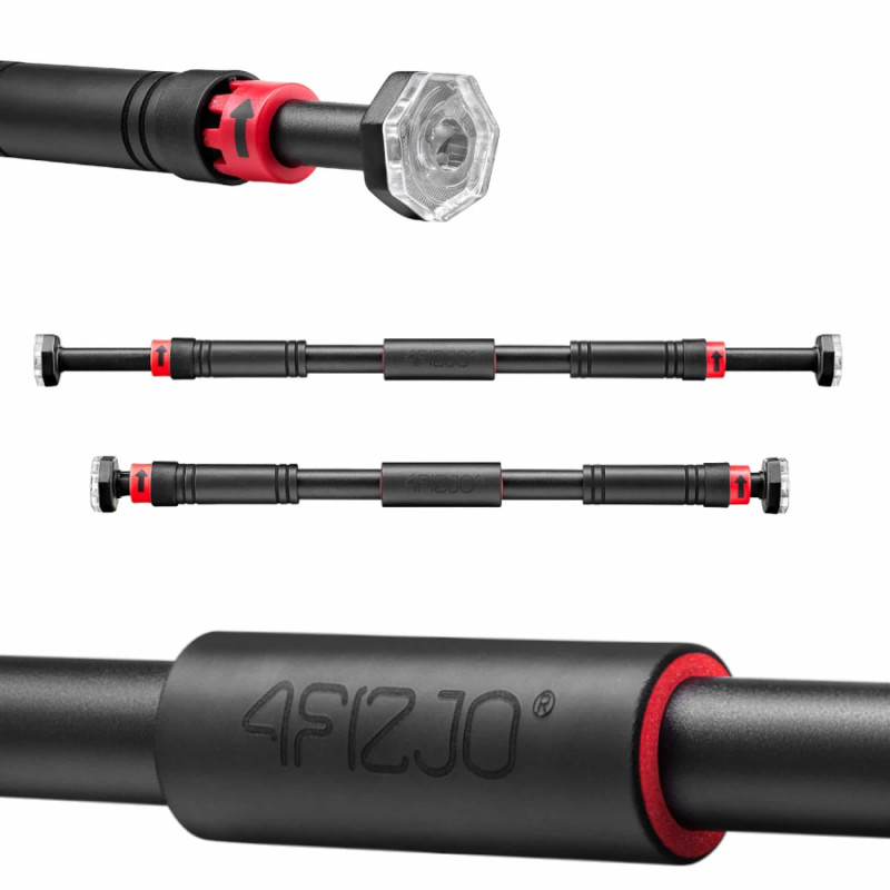 Турник раздвижной 4FIZJO 66-100 см Black/Red (P-5907739310385)