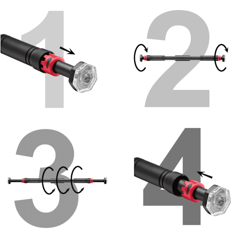 Турник раздвижной 4FIZJO 66-100 см Black/Red (P-5907739310385)