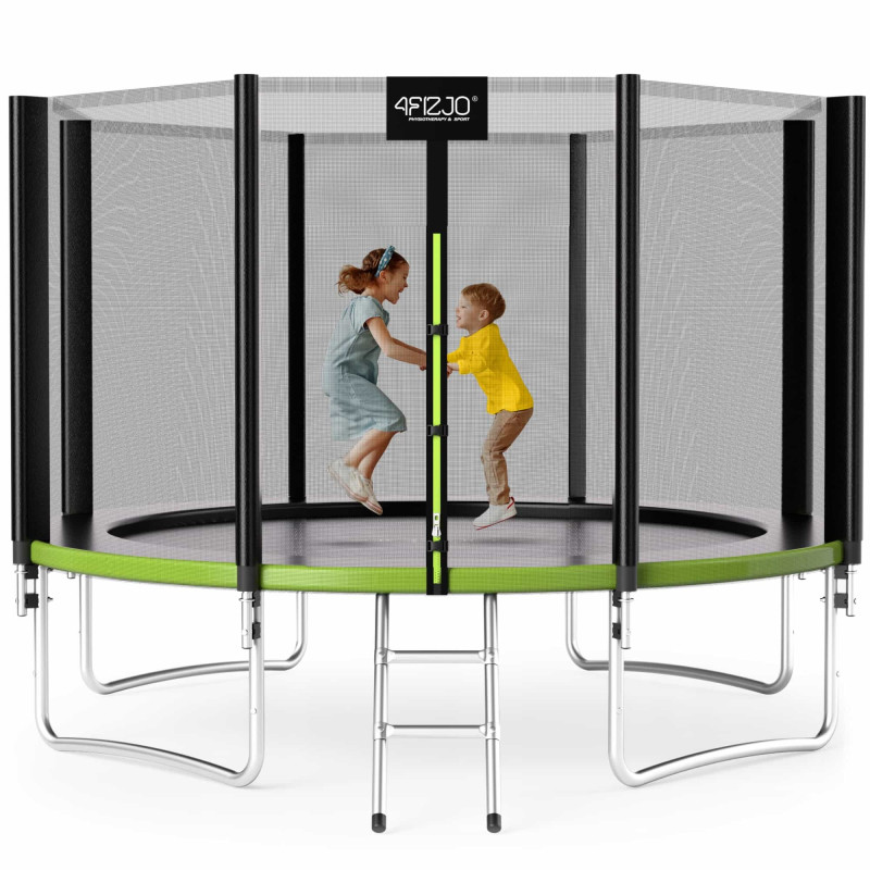 Батут с внутренней сеткой 4FIZJO Classic 12FT 374 см Black/Green (P-5907739312914)