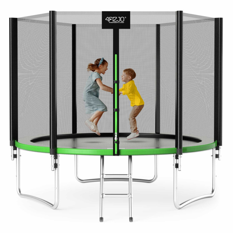 Батут с внутренней сеткой 4FIZJO Classic 10FT 312 см Black/Green (P-5907739314130)