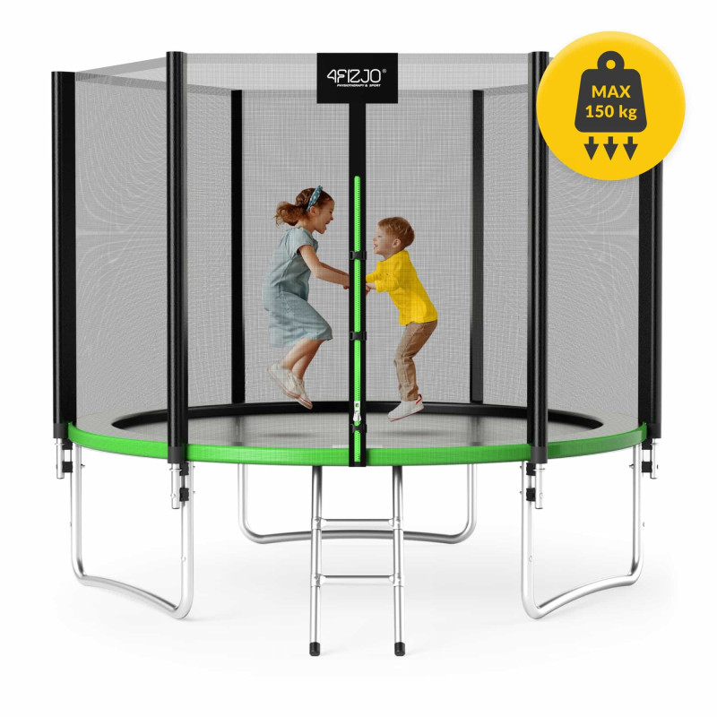 Батут с внутренней сеткой 4FIZJO Classic 10FT 312 см Black/Green (P-5907739314130)