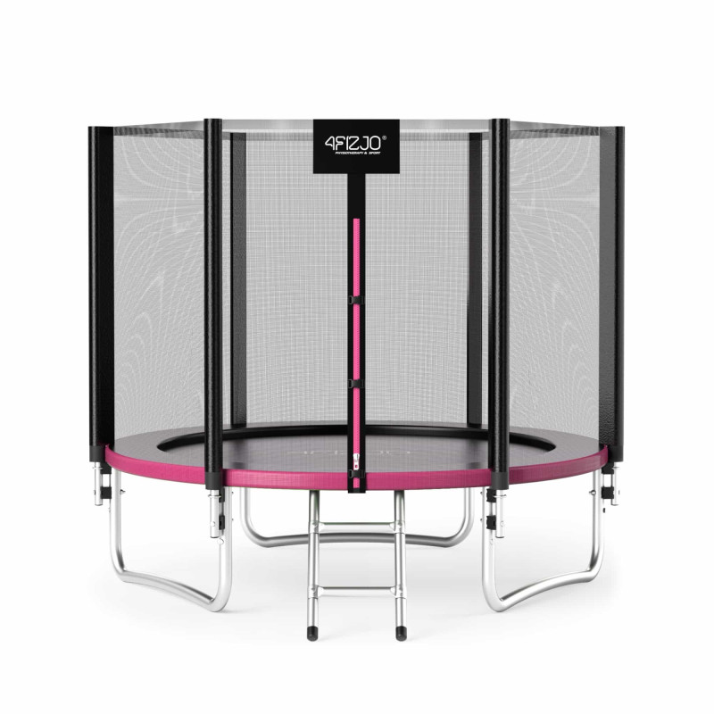 Батут 4FIZJO Classic 252 см Black/Pink із зовнішньою сіткою