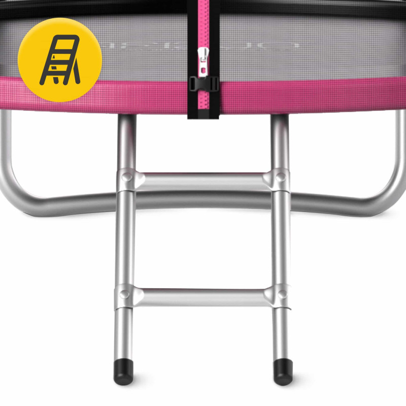 Батут 4FIZJO Classic 252 см Black/Pink із зовнішньою сіткою