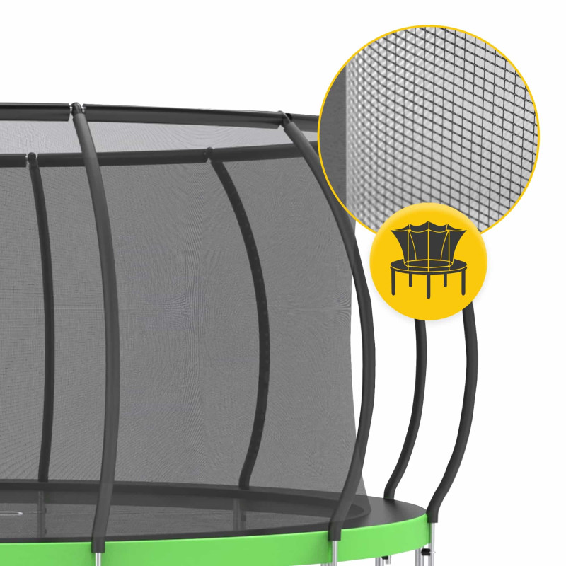 Батут с внутренней сеткой 4FIZJO PRO 16FT 496 см Black/Green (P-5907739319241)