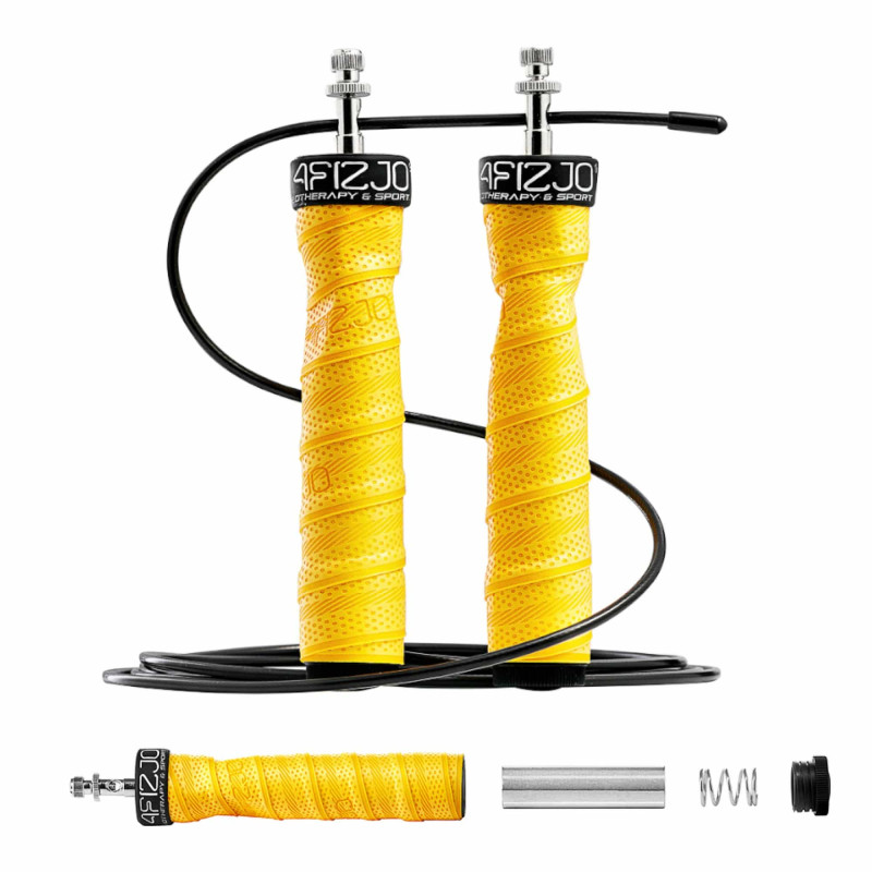 Скакалка швидкісна для кросфіту 4FIZJO Speed Rope PRO+ жовта
