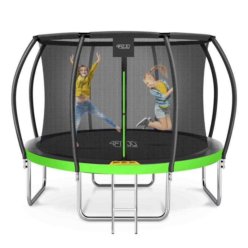 Батут 4FIZJO PRO 374 см Black/Green с внутренней сеткой