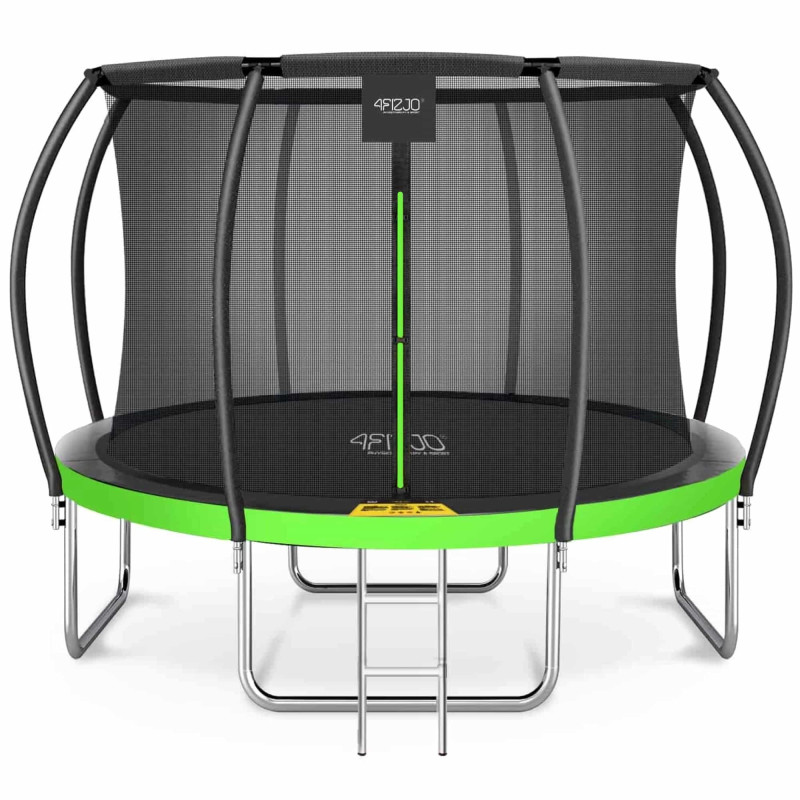 Батут 4FIZJO PRO 374 см Black/Green с внутренней сеткой