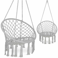 Кресло-качалка 4FIZJO Boho Dream 80 см подвесное, плетеное Grey (P-5905973404525)