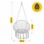 Крісло-гойдалка 4FIZJO Boho Dream 80 см підвісна, плетена Grey (P-5905973404525)