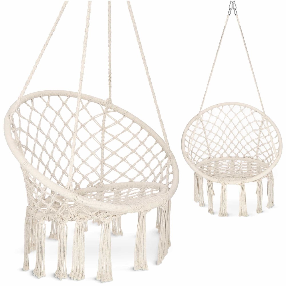 Кресло-качалка 4FIZJO Boho Dream 80 см подвесное, плетеное Beige (P-5905973404518)