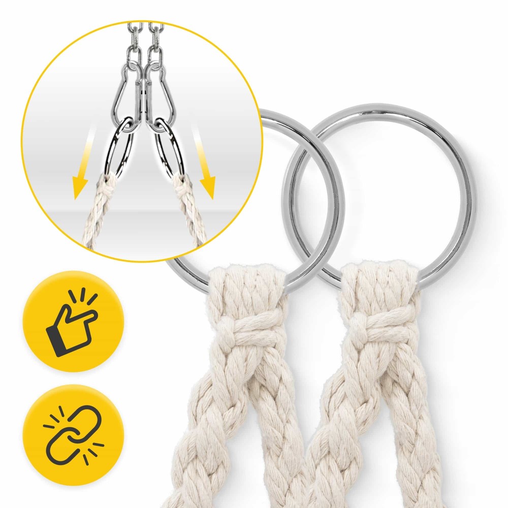 Кресло-качалка 4FIZJO Boho Dream 80 см подвесное, плетеное Beige (P-5905973404518)