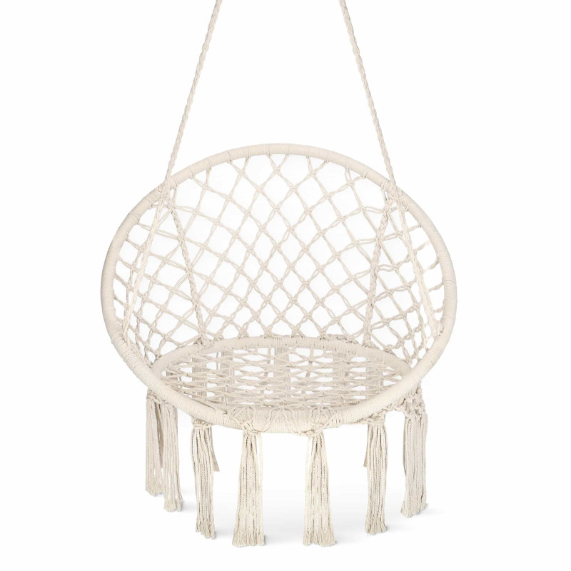 Кресло-качалка 4FIZJO Boho Dream 80 см подвесное, плетеное Beige (P-5905973404518)