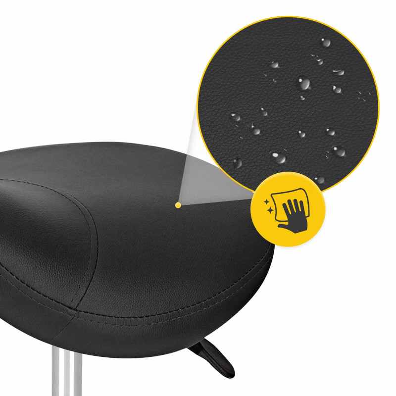 Стул для мастера 4FIZJO Ergo регулируемый, без спинки, на колесах Black (P-5907739319609)