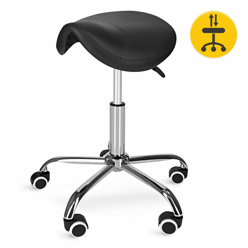 Стул для мастера 4FIZJO Ergo регулируемый, без спинки, на колесах Black (P-5907739319609)