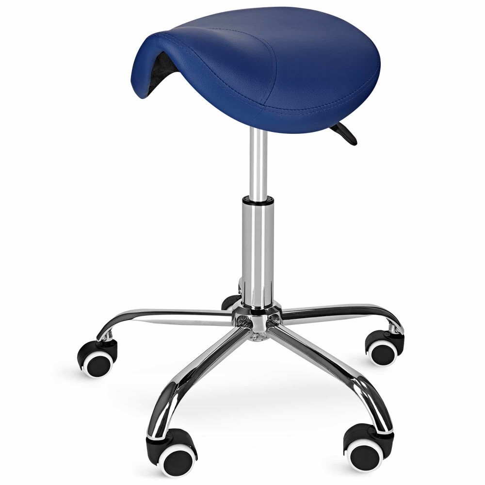 Стул для мастера 4FIZJO Ergo регулируемый, без спинки, на колесиках Blue (P-5907739319616)