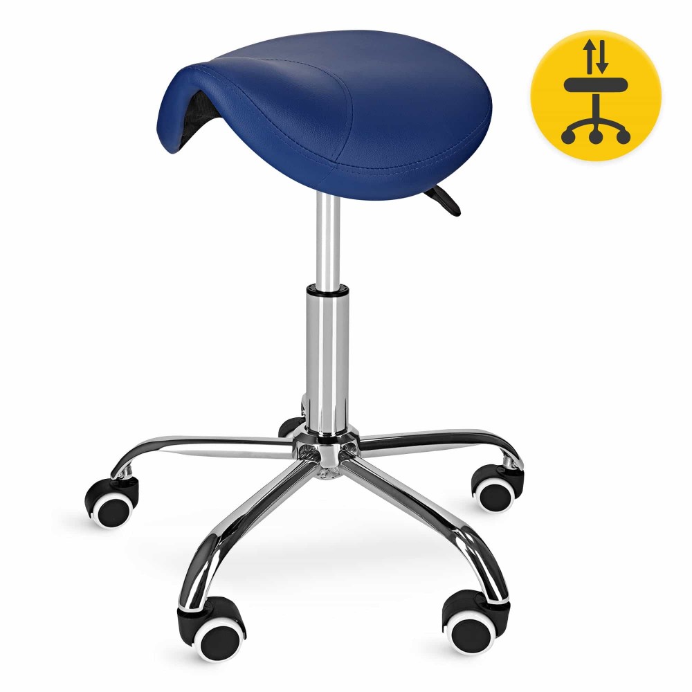 Стул для мастера 4FIZJO Ergo регулируемый, без спинки, на колесиках Blue (P-5907739319616)