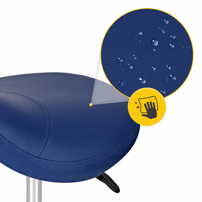 Стул для мастера 4FIZJO Ergo регулируемый, без спинки, на колесиках Blue (P-5907739319616)