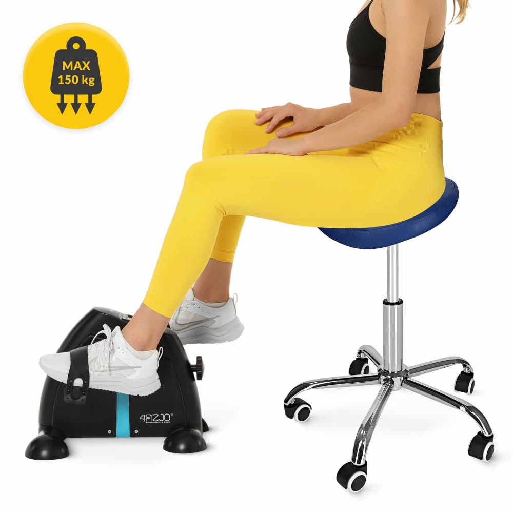 Стул для мастера 4FIZJO Ergo регулируемый, без спинки, на колесиках Blue (P-5907739319616)