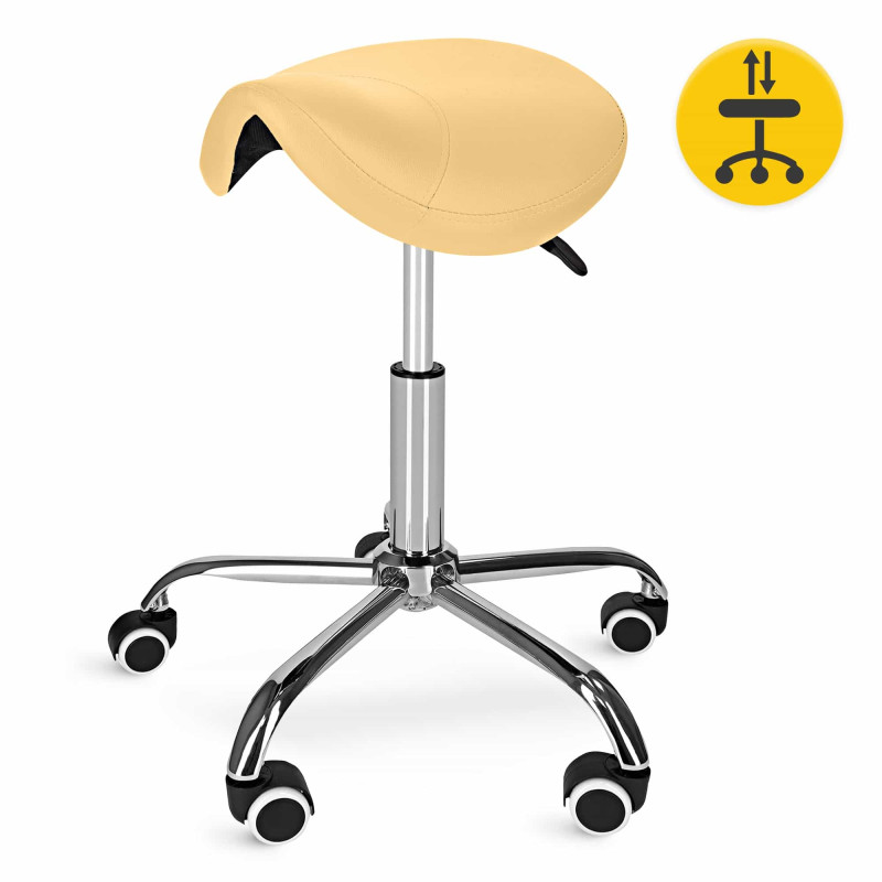 Стул для мастера 4FIZJO Ergo регулируемый, без спинки, на колесиках Beige (P-5907739319623)