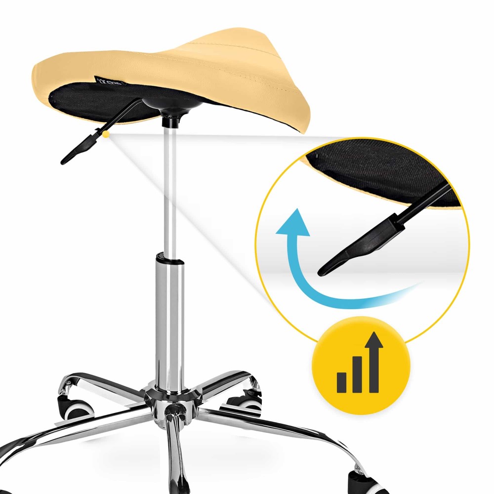 Стілець для майстра 4FIZJO Ergo регульований, без спинки, на коліщатах Beige (P-5907739319623)