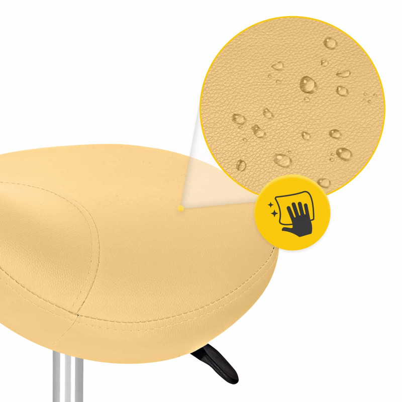 Стул для мастера 4FIZJO Ergo регулируемый, без спинки, на колесиках Beige (P-5907739319623)