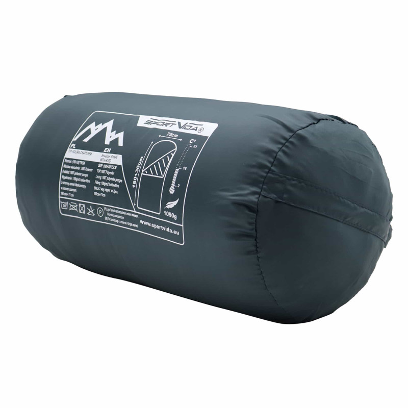 Спальний мішок (спальник) ковдра SportVida SV-CC0063 +2 ...+21°C R Navy Green/Red