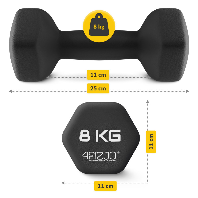 Гантелі вінілові 4FIZJO Classic 2 x 8 кг (P-5905973403214)