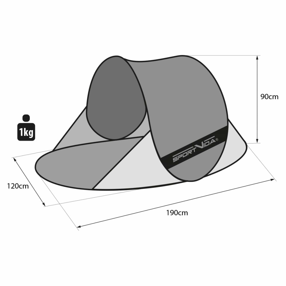 Пляжный тент SportVida Pop Up 190 x 120 см SV-WS0033