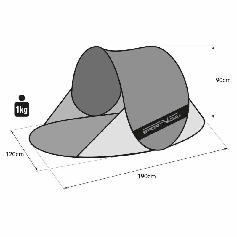 Пляжний тент SportVida Pop Up 190 x 120 см SV-WS0035