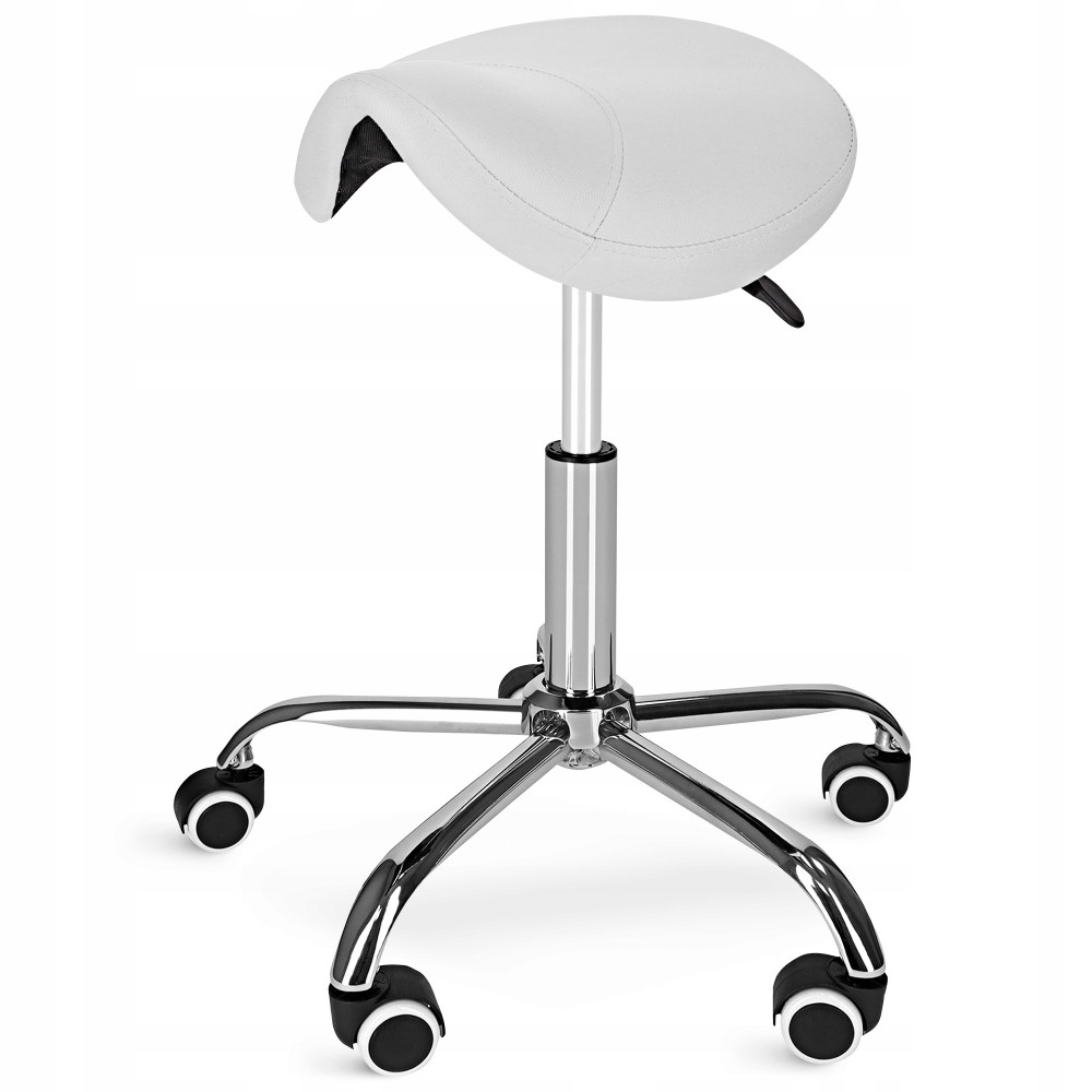 Стул для мастера 4FIZJO Ergo регулируемый, без спинки, на колесах White (P-5907739319630)