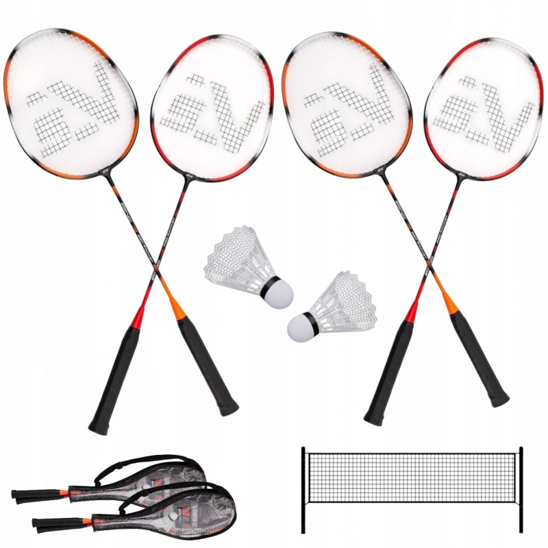 Набор для бадминтона SportVida Pro (4 ракетки, 2 волана, сетка) SV-SE0003