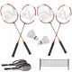 Набор для бадминтона SportVida Pro (4 ракетки, 2 волана, сетка) SV-SE0003