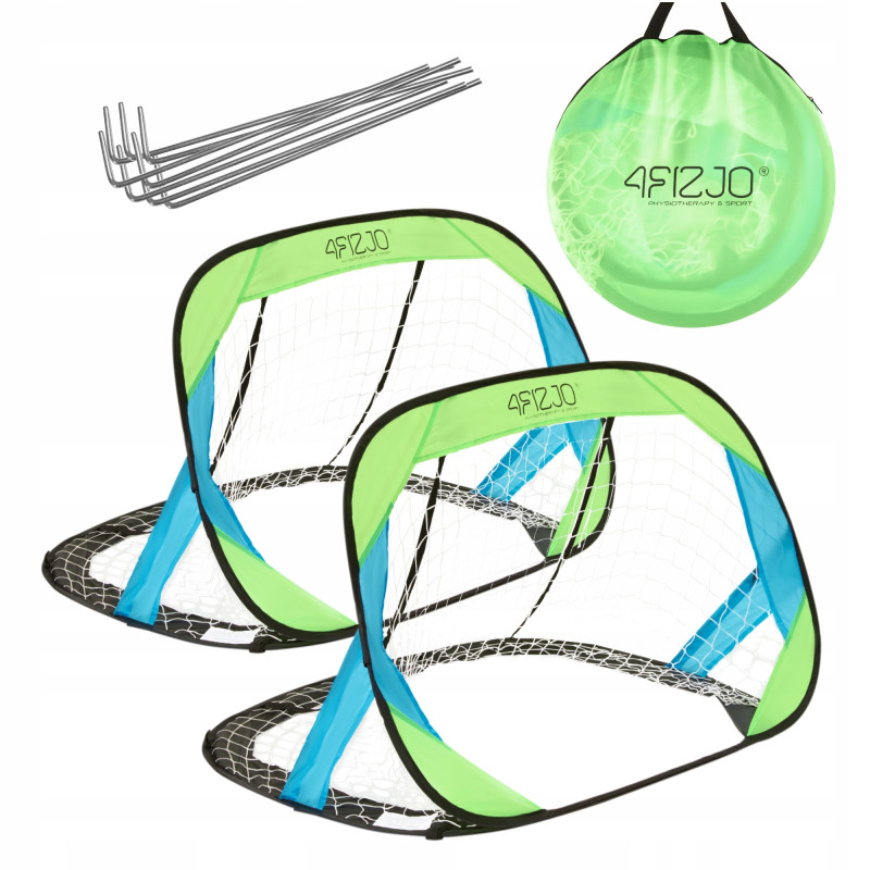 Футбольні ворота саморозкладні 4FIZJO Pop-Up 2 шт Green/Blue (P-5905973401463)