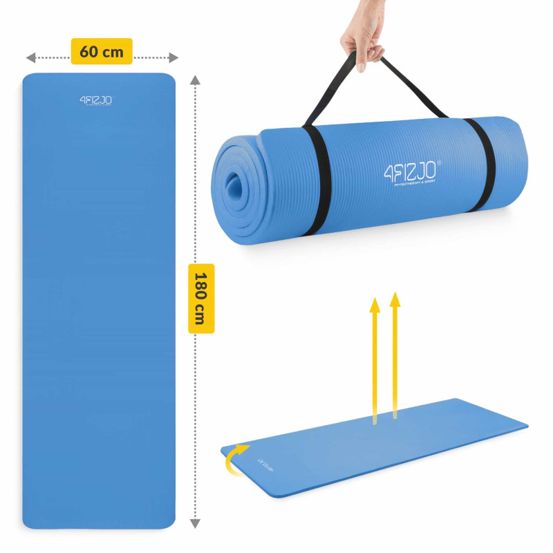 Коврик (мат) спортивный 4FIZJO NBR 180 x 60 x 1 см для йоги и фитнеса Blue (P-5907222931028)