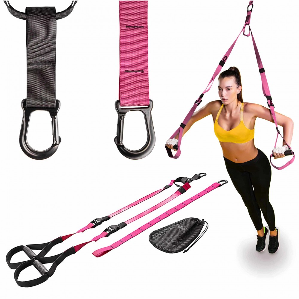 Петлі для функціонального тренінгу 4FIZJO TRX рожеві