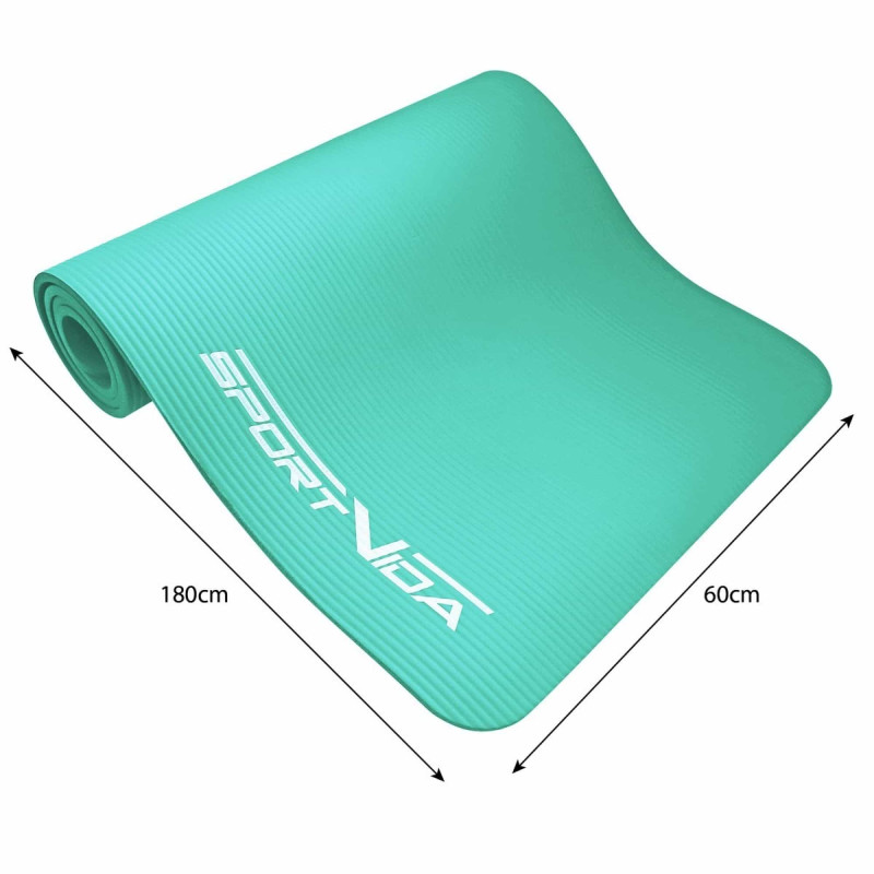 Коврик (мат) спортивный SportVida NBR 180 x 60 x 1 см для йоги и фитнеса SV-HK0067 Mint