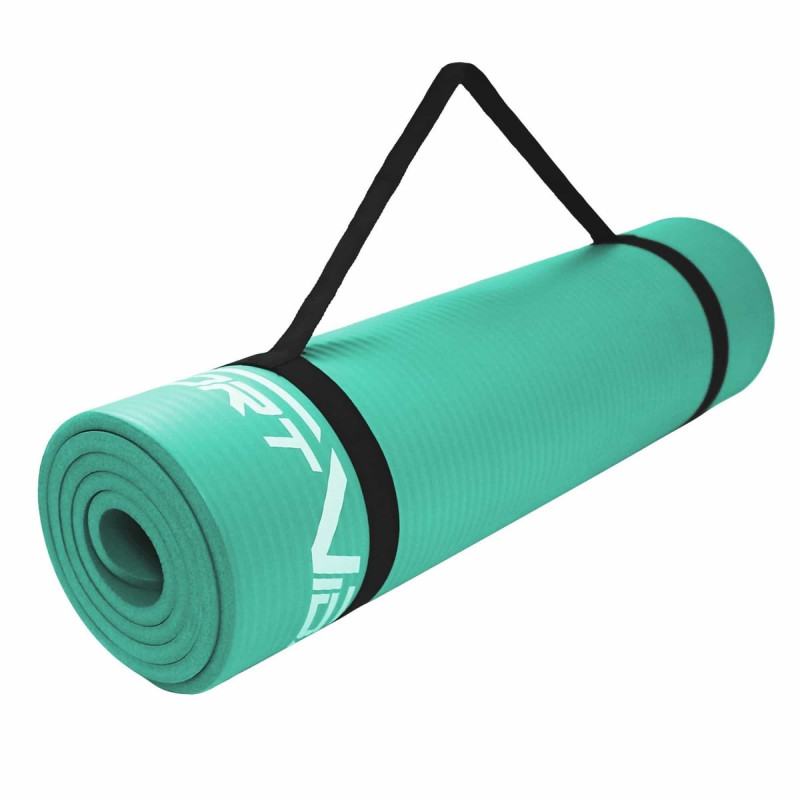 Коврик (мат) спортивный SportVida NBR 180 x 60 x 1 см для йоги и фитнеса SV-HK0067 Mint
