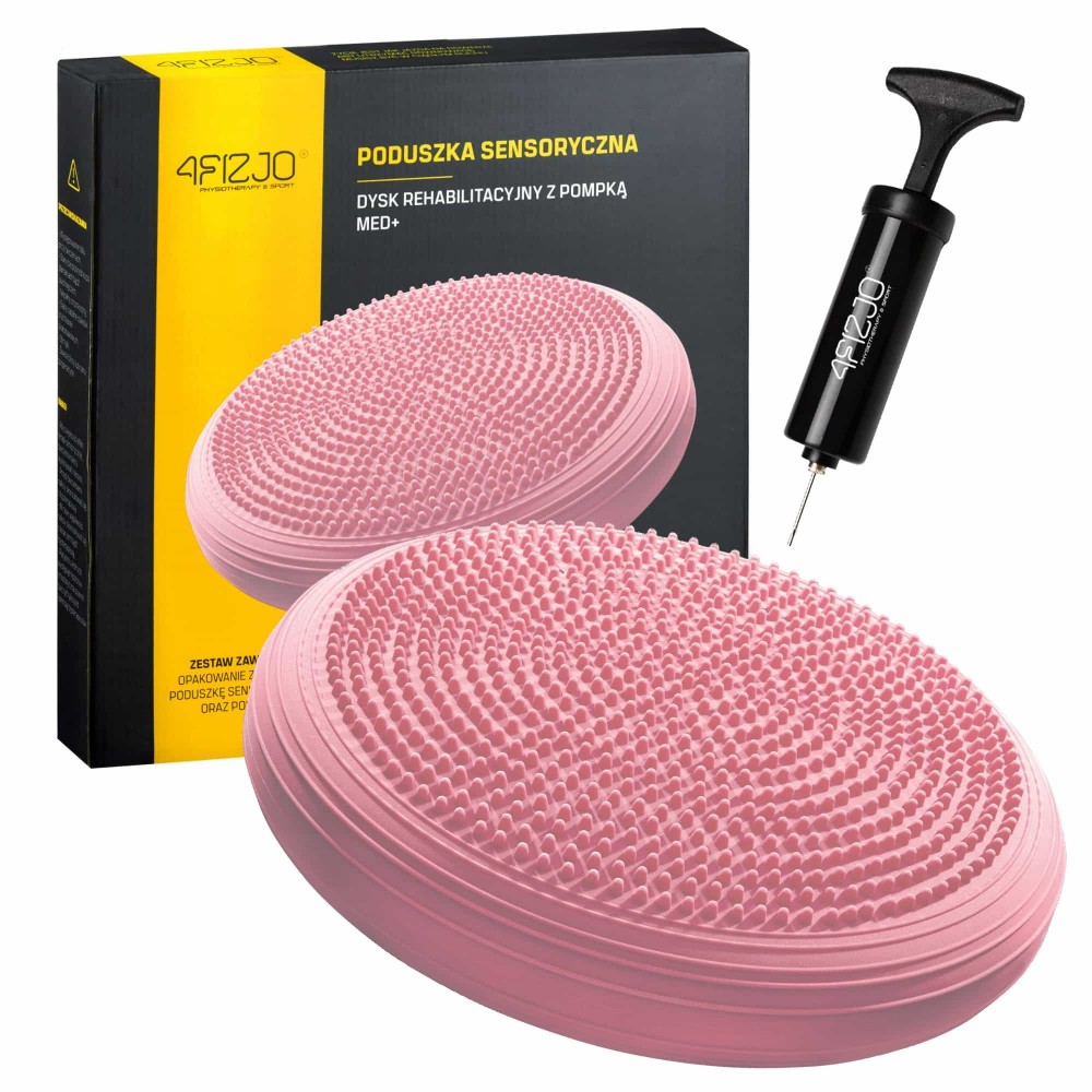 Балансировочная подушка-диск 4FIZJO MED+ 33 см сенсомоторная, массажная Pink (P-5907739313829)