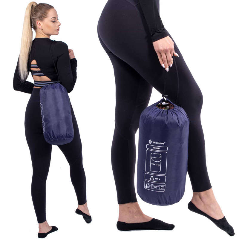 Спальний мішок (спальник) Springos 2 в 1 CS0045 +10 ...+25 °C R Blue/Black
