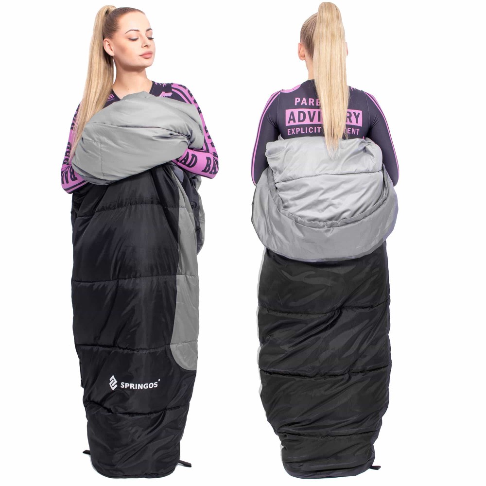 Спальный мешок (спальник) Springos CS0046 0 ...+10 °C R Black/Grey