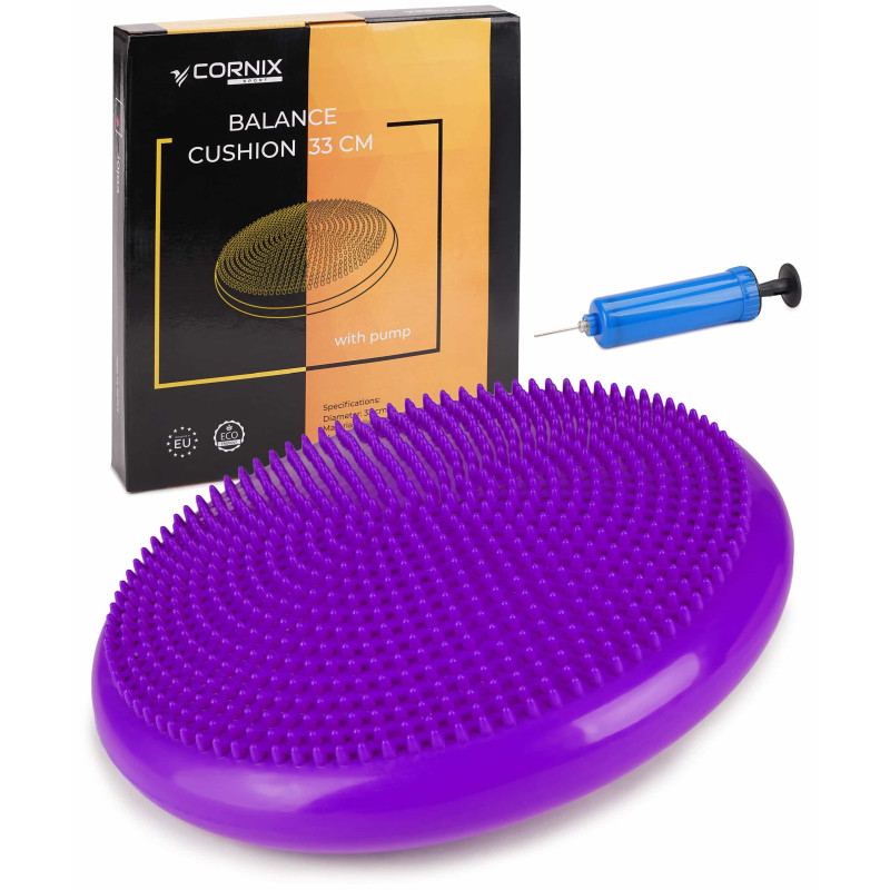 Балансировочная подушка-диск Cornix 33 см (сенсомоторная) массажная XR-0056 Violet