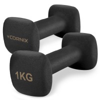 Виниловые гантели Cornix Square 2 x 1 кг XR-0406 Black