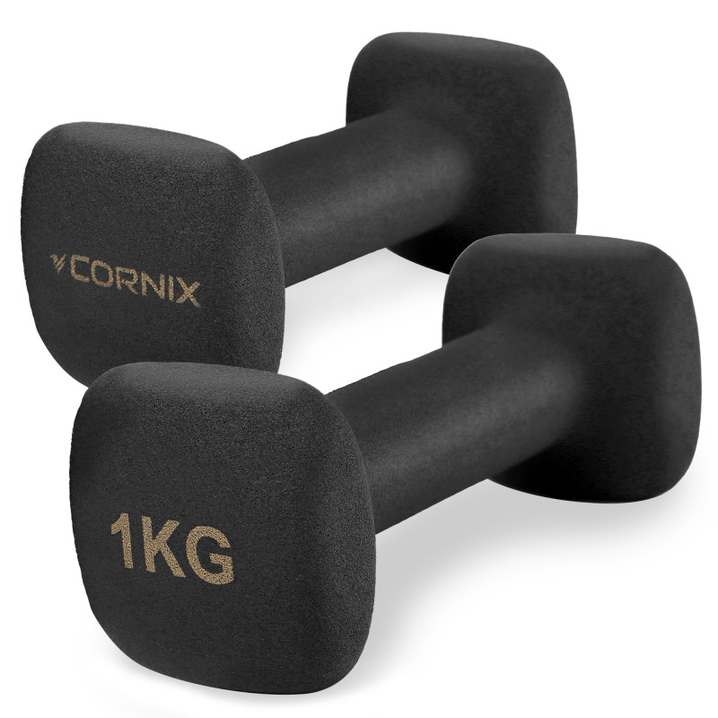 Гантелі вінілові Cornix Square 2 x 1 кг XR-0406 Black