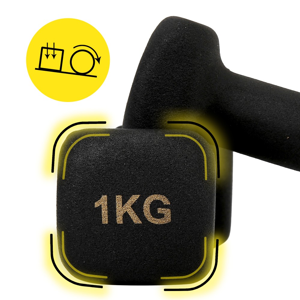 Виниловые гантели Cornix Square 2 x 1 кг XR-0406 Black