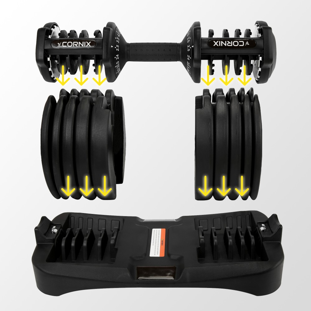Гантель с регулируемым весом Cornix 2,5–24 кг XR-0405 Black