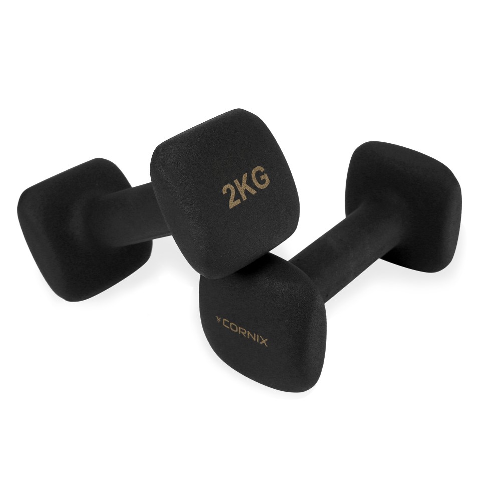 Виниловые гантели Cornix Square 2 x 2 кг XR-0407 Black